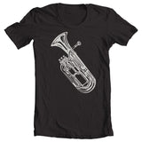 Baritone Horn T-shirt Black Soft Feel Organic Shirt