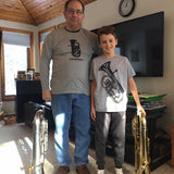 Happy Euphonium Players in Euphonium Shirts in Grey 