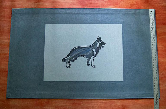 German Shepherd  Handmade Floorcloth for Your Entry Way / Hallway / Living Room / Dinning Room +