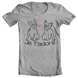 Je t'adore Shirt in grey I adore you Shirt smartgiftscompany.com