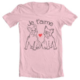 Je t'aime shirt in Pink I love you Shirt in Pink (in French)